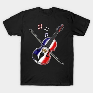 Violin French Flag Violinist France Musician T-Shirt